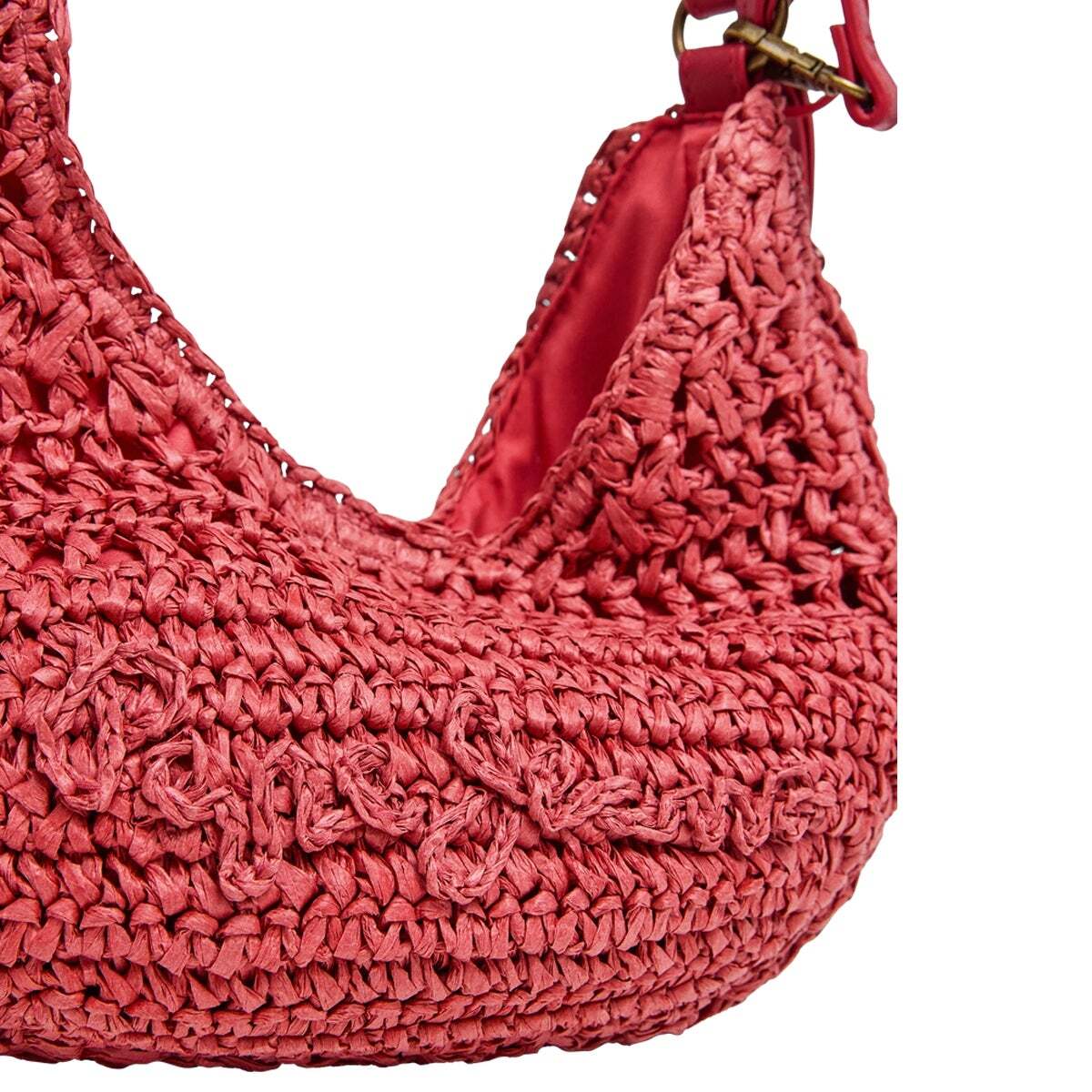 Sac Demi-Lune En Raphia orange coucher du soleil, PEPE JEANS