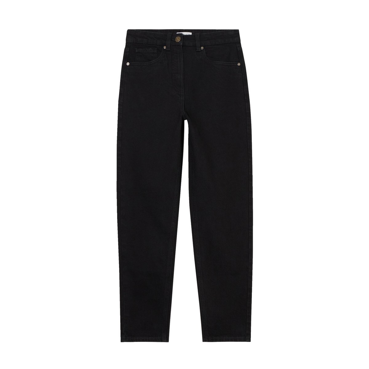 Jeans mom slim stretch denim noir, CACHE CACHE