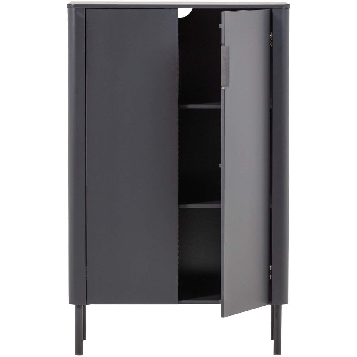 Armoire 2 portes en pin GUNNAR noir, WOOOD