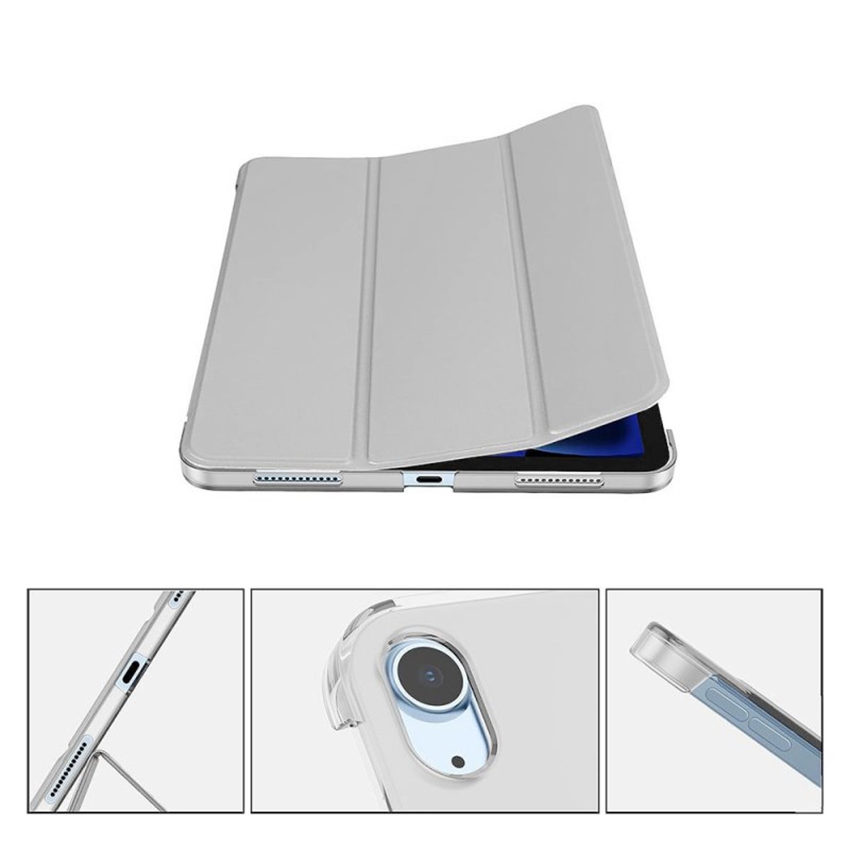 Etui Smart Cover à rabat avec support pour iPad Pro 11" / iPad Air 4 Et 5 (2020/2022) argent, EVETANE