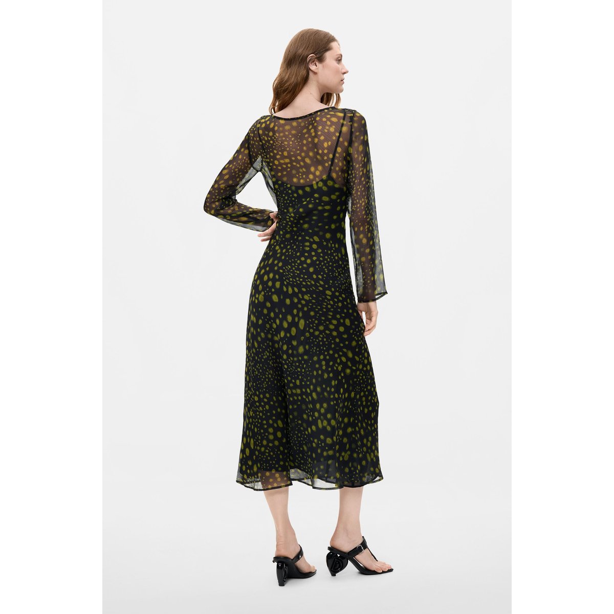 Robe midi à manches longues noir, DESIGUAL