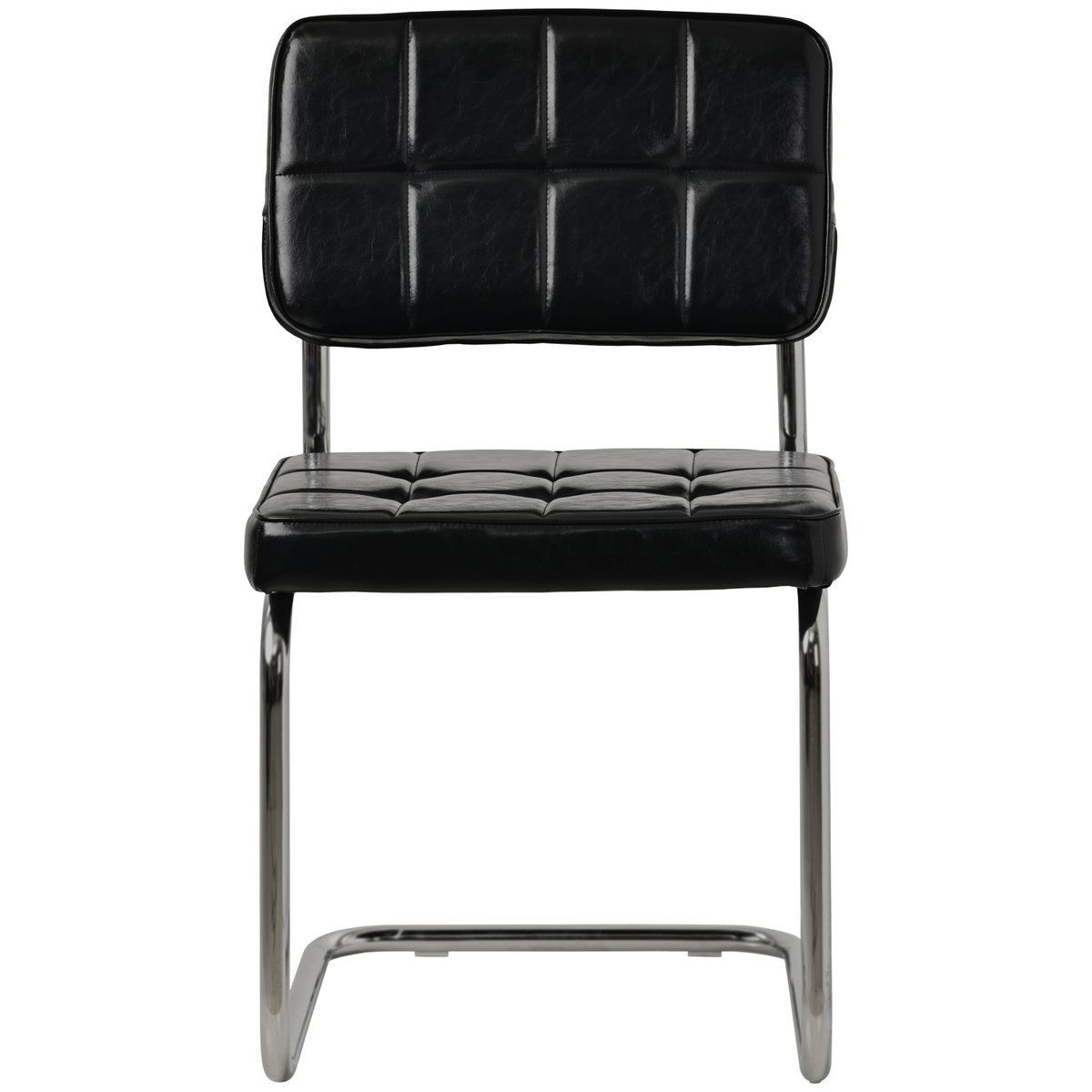 Chaises cantilever en simili, lot de 2, Maria, MARIA noir, gris, HAPPY GARDEN