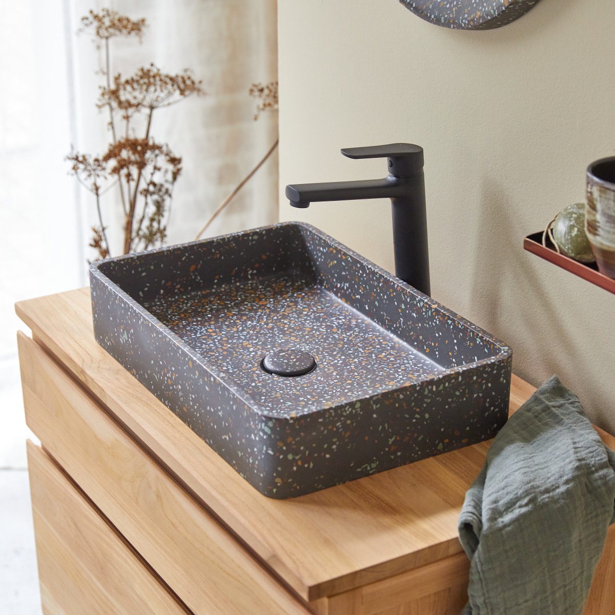 Vasque en Terrazzo, IRIS multicolore, TIKAMOON