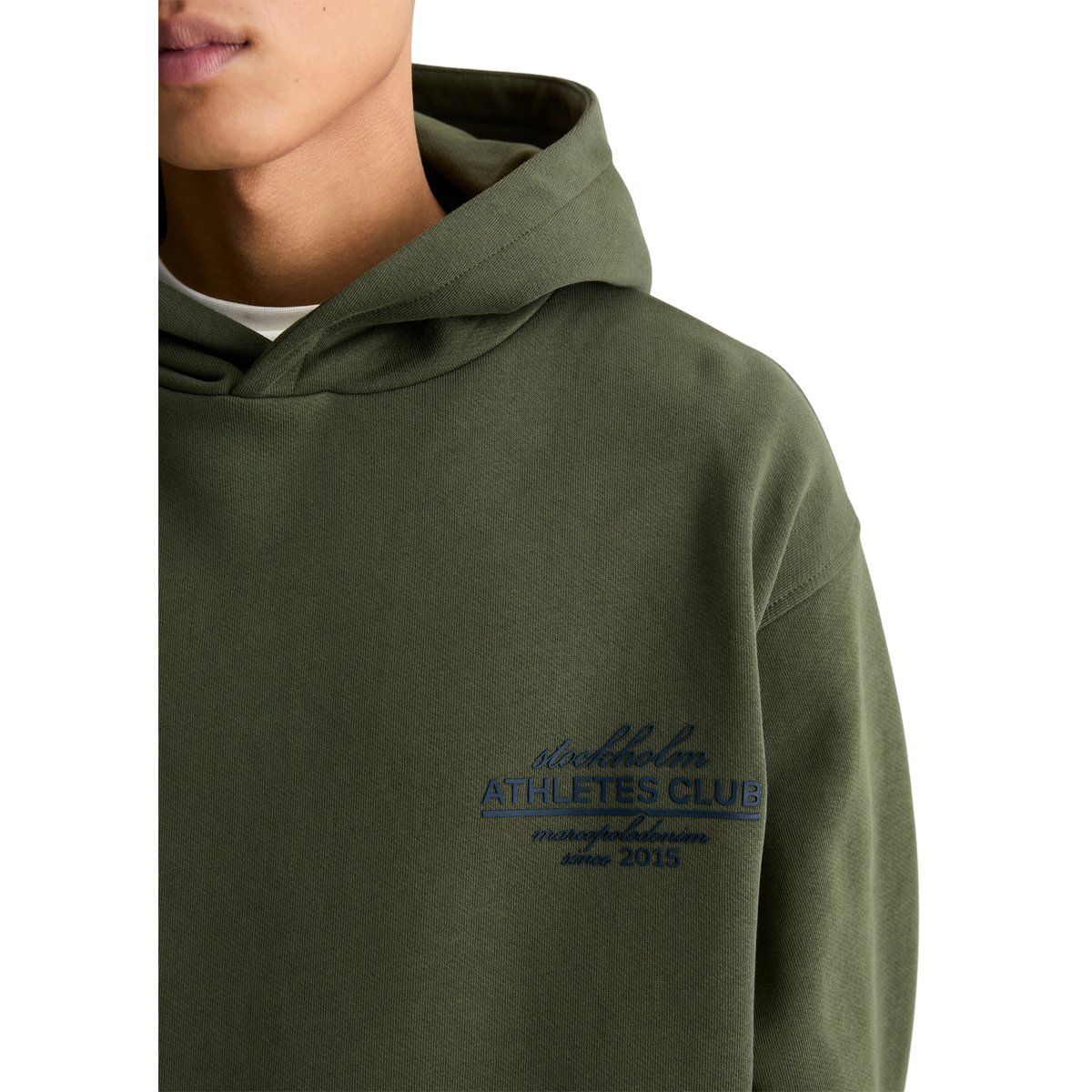 Hoodie relaxed en pur coton bio vert foncé, MARC O’POLO DENIM