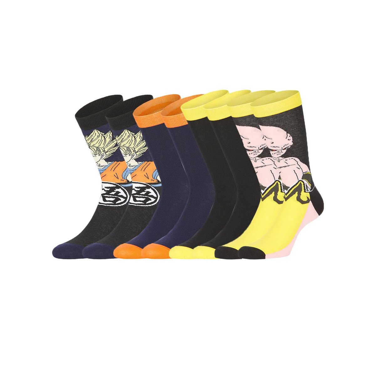Lot De 4 Chaussette Dragon Ball Z Coton noir/rouge/orange/gris/jaune, FREEGUN