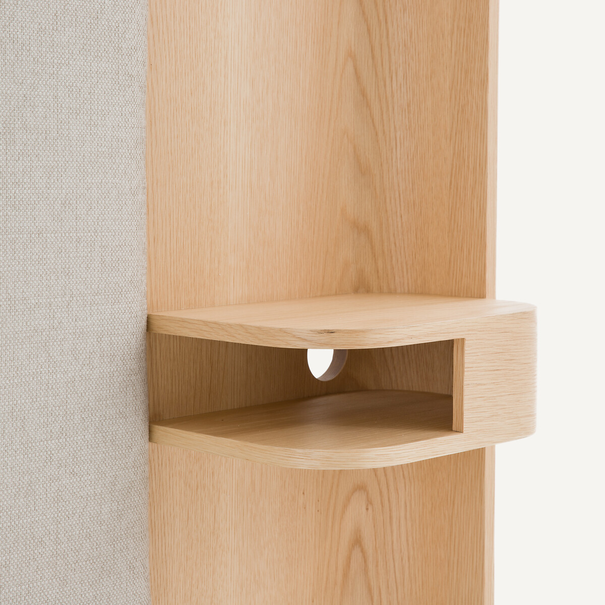 Abbas oak veneer headboard with integrated bedside tables beige/oak, AM.PM