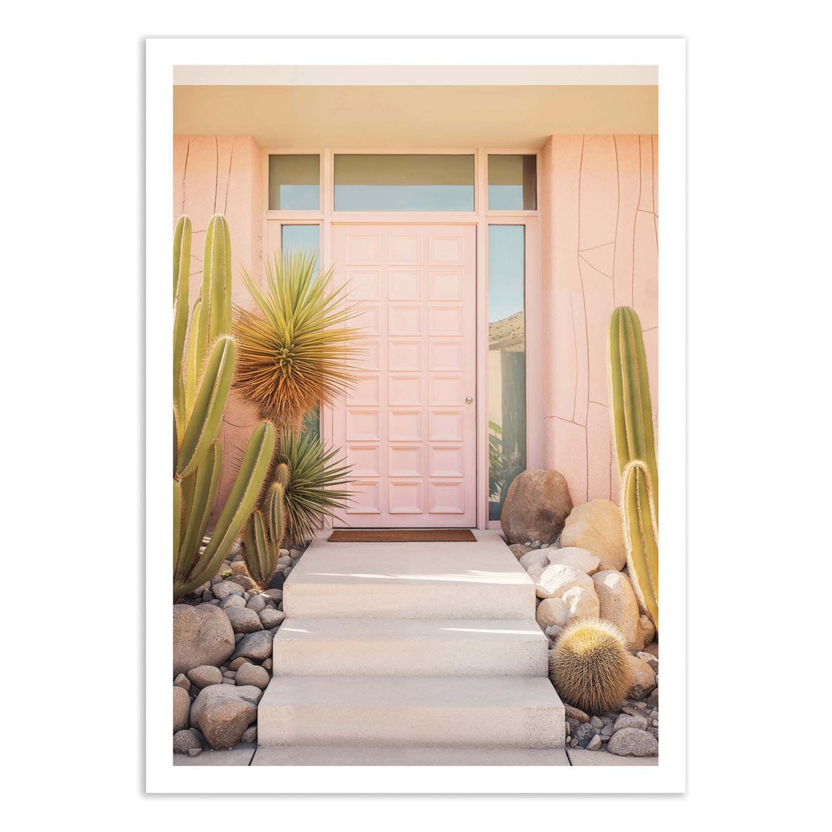 Affiche d'art - Pink Palm Springs - Philippe Hugonnard couleur unique, WALL EDITIONS
