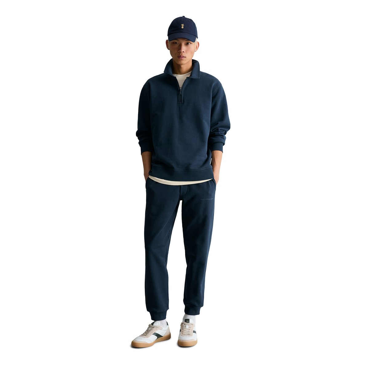 Sweat-Troyer relaxed en pur coton bio bleu foncé, MARC O’POLO DENIM