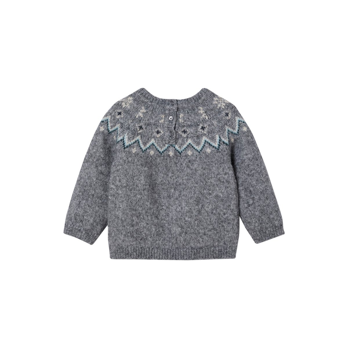 Pull bébé jacquard noël capsule famille gris chiné, VERTBAUDET
