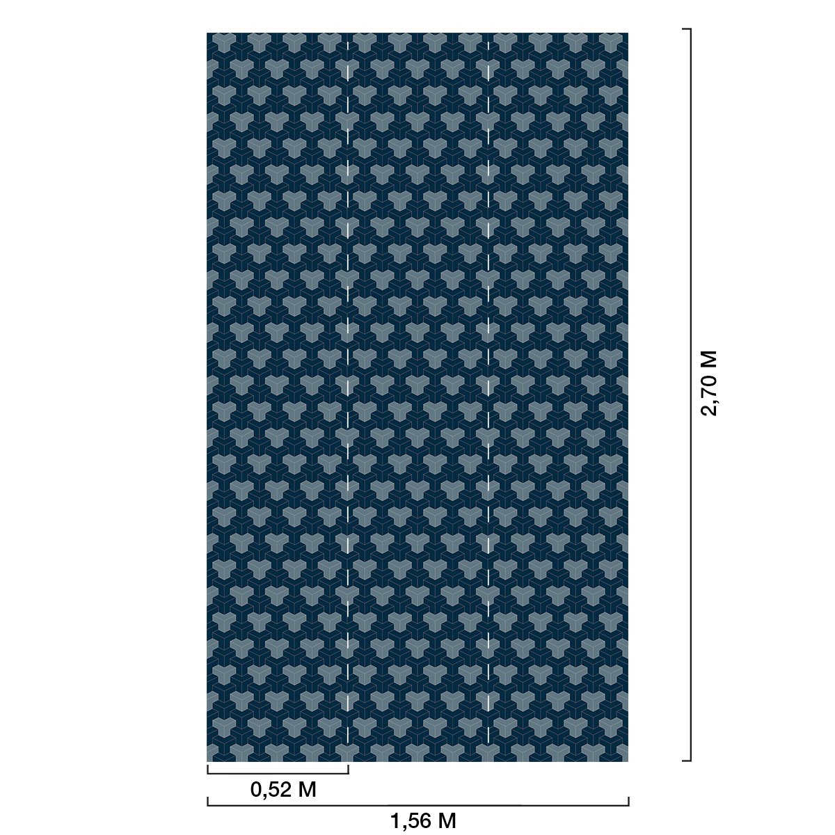 Papier peint, strict blue bleu, HEXOA