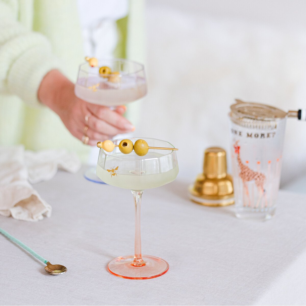 Set of 2 Bee Coupe Champagne Glasses multi-coloured, YVONNE ELLEN