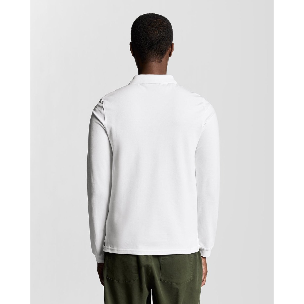 Polo manches longues en coton blanc, LYLE & SCOTT