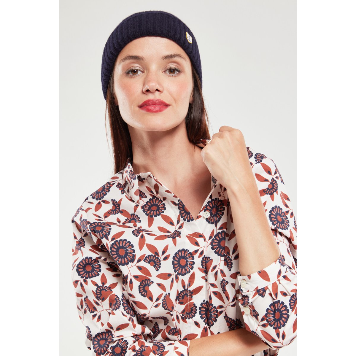Chemisier fleuri imprimé fleurs eventail, ARMOR-LUX