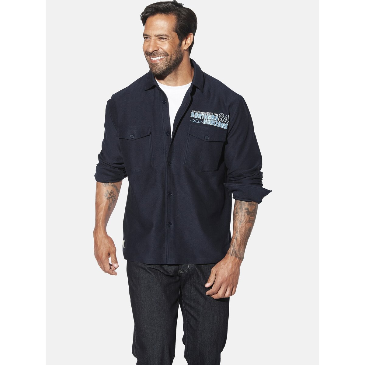 Chemise outdoor KNUTGARD bleu foncé, JAN VANDERSTORM