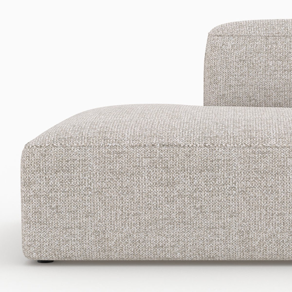 Méridienne dossier à droite pour canapé modulable en tissu - HESTIA beige, MAISON PAVANE