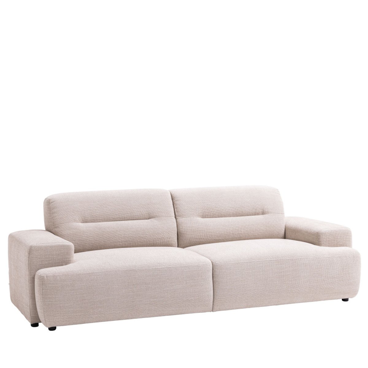 Canapé droit 4 places en tissu à accoudoirs larges- STUNE beige, DRAWER