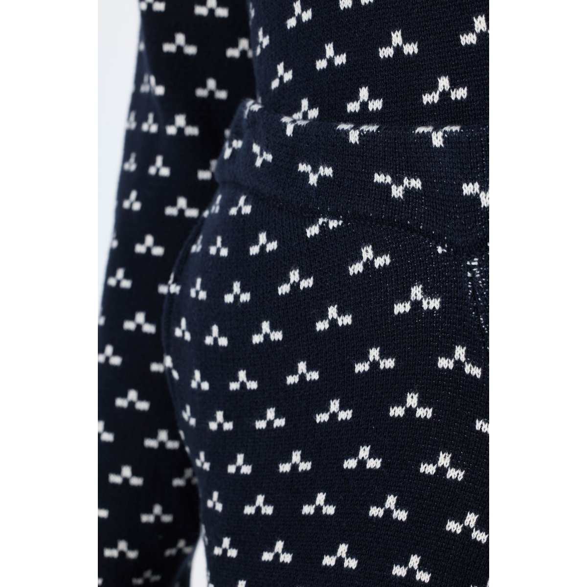 Pantalon en maille de coton bio marine, ULLA POPKEN