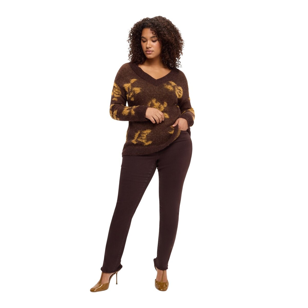 Pantalon Skinny marron, FIORELLA RUBINO