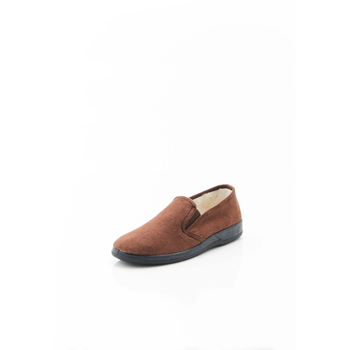 Chaussons intérieur laine marron, DAMART