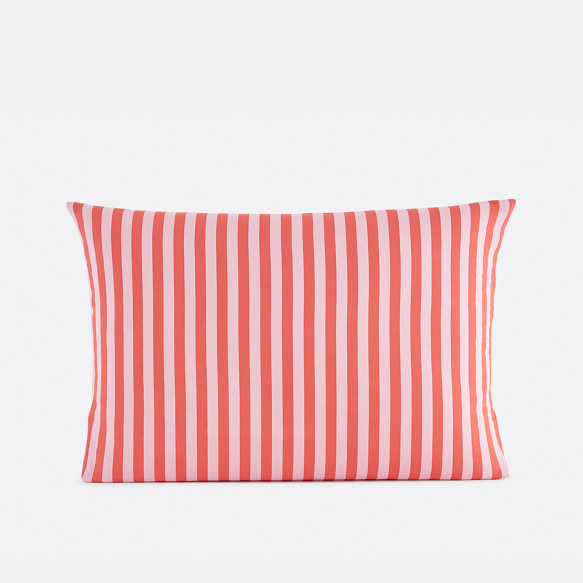 Parure de lit enfant, en 50% coton recyclé, taie rectangulaire, SACHA ROSE rayé rose, LA REDOUTE INTERIEURS