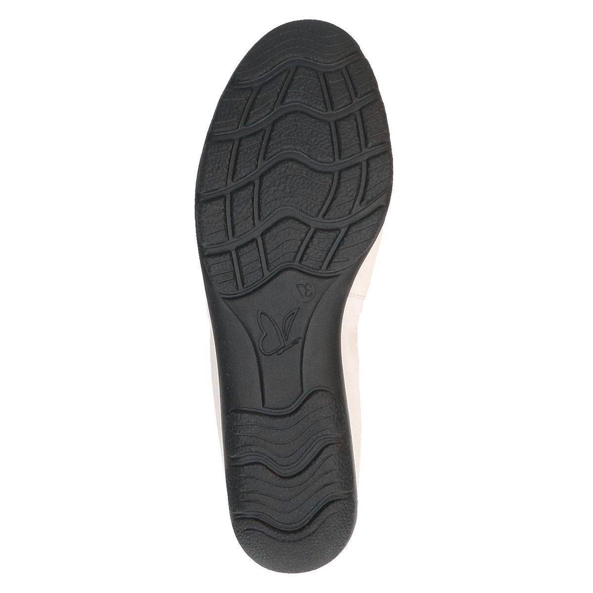 Ballerine en cuir beige ivoire caoutchouc, CAPRICE