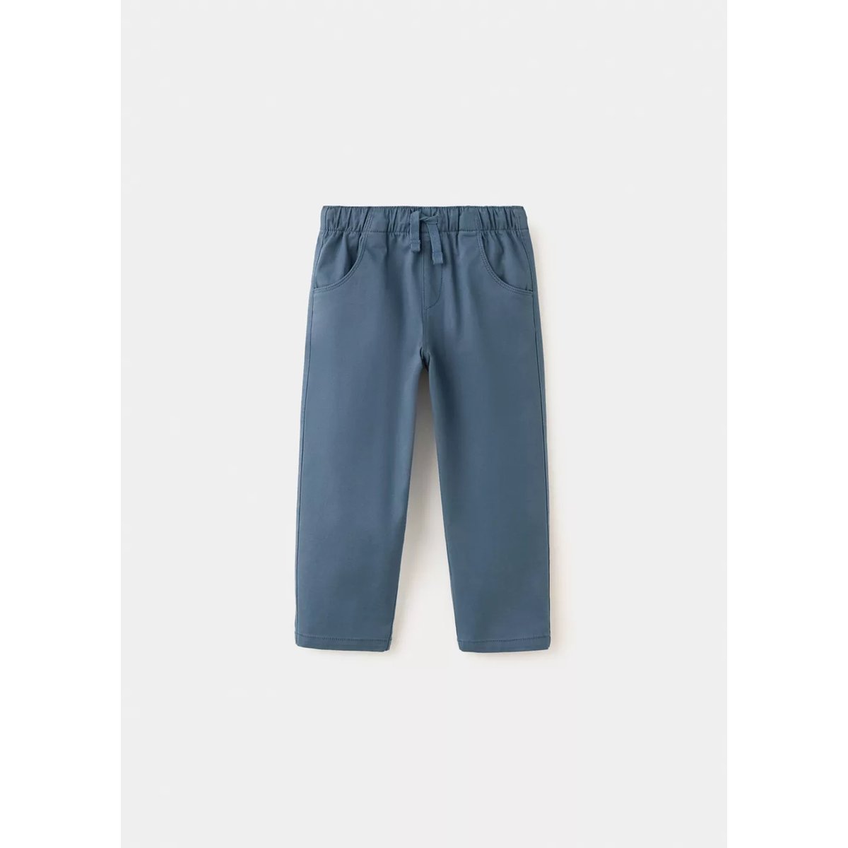 Pantalon coton taille élastique bleu, MANGO BABY