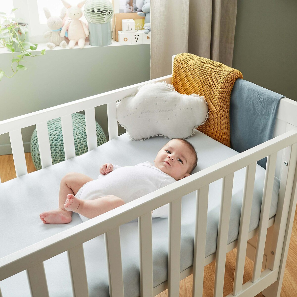 Plano inclinado para cama de bebé branco, P'TIT ALBATROS
