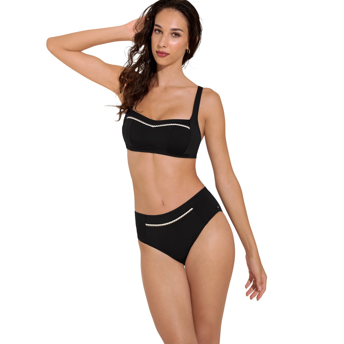 Haut maillot de bain shapewear sans armatures Union Island noir, LISCA