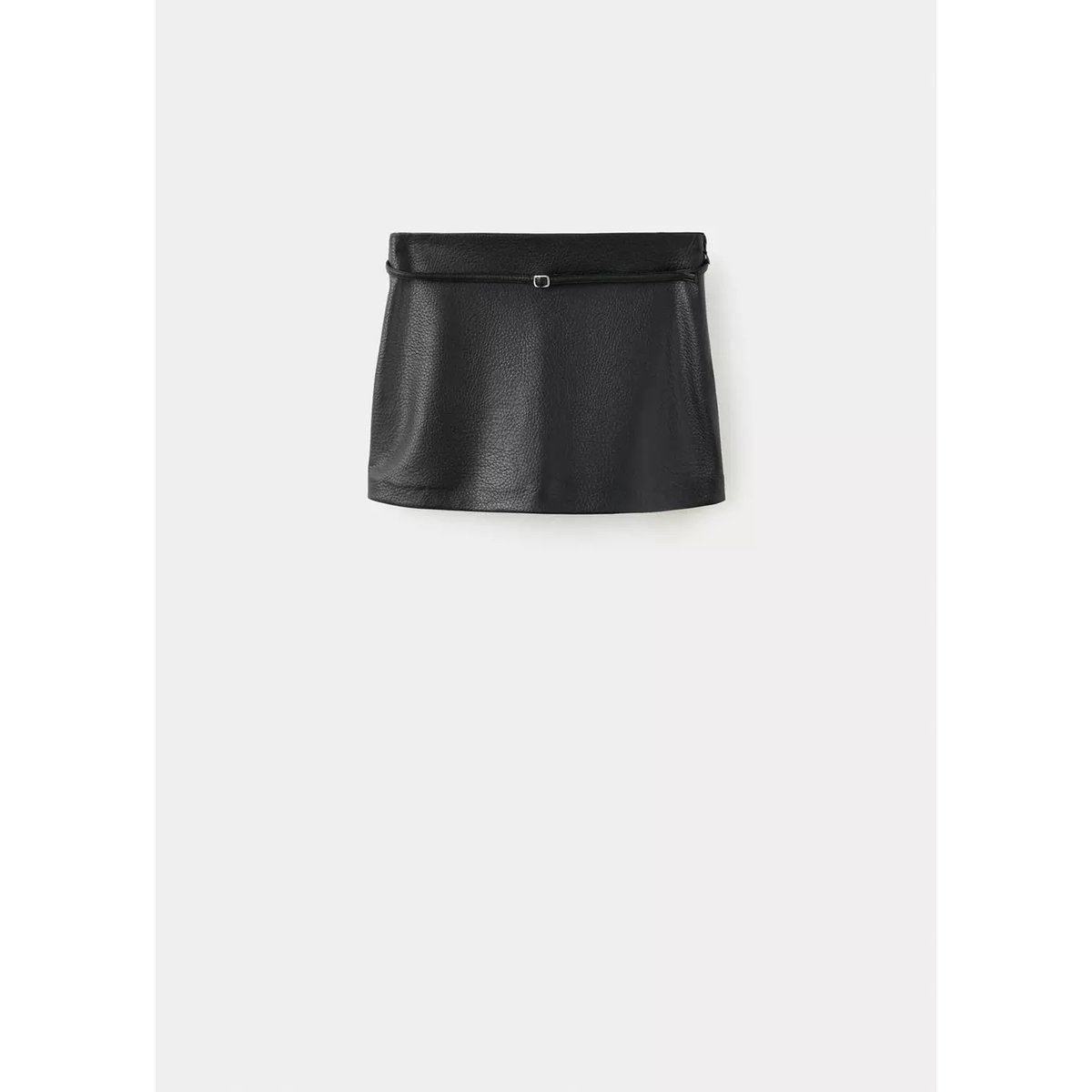 Jupe similicuir ceinture noir, MANGO