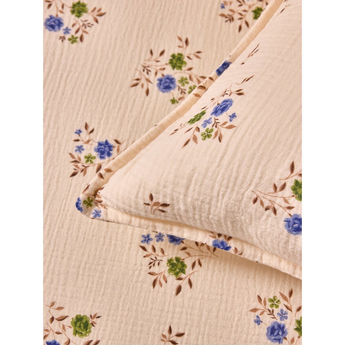 Taie d'oreiller gaze de coton "LOUISON" imprimé rosa blue, CYRILLUS