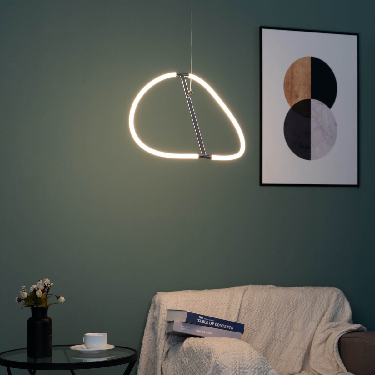 Suspension LED courbe chromée - MOLFARO argenté / chromé, KOSILUM