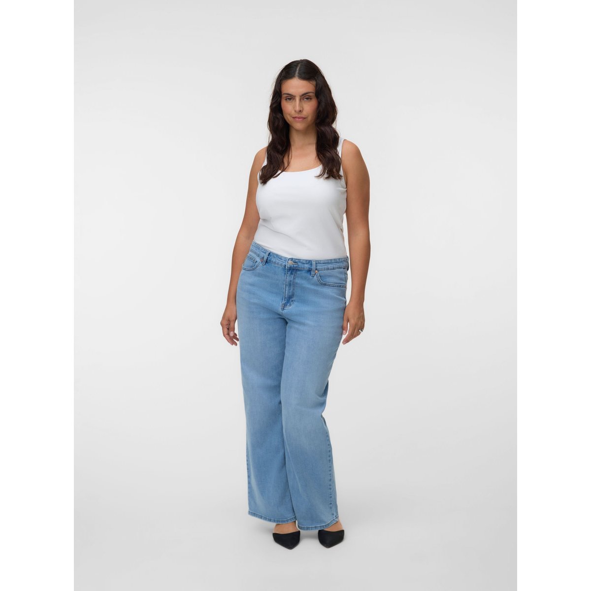 Jean À Coupe Large light blue denim, VERO MODA