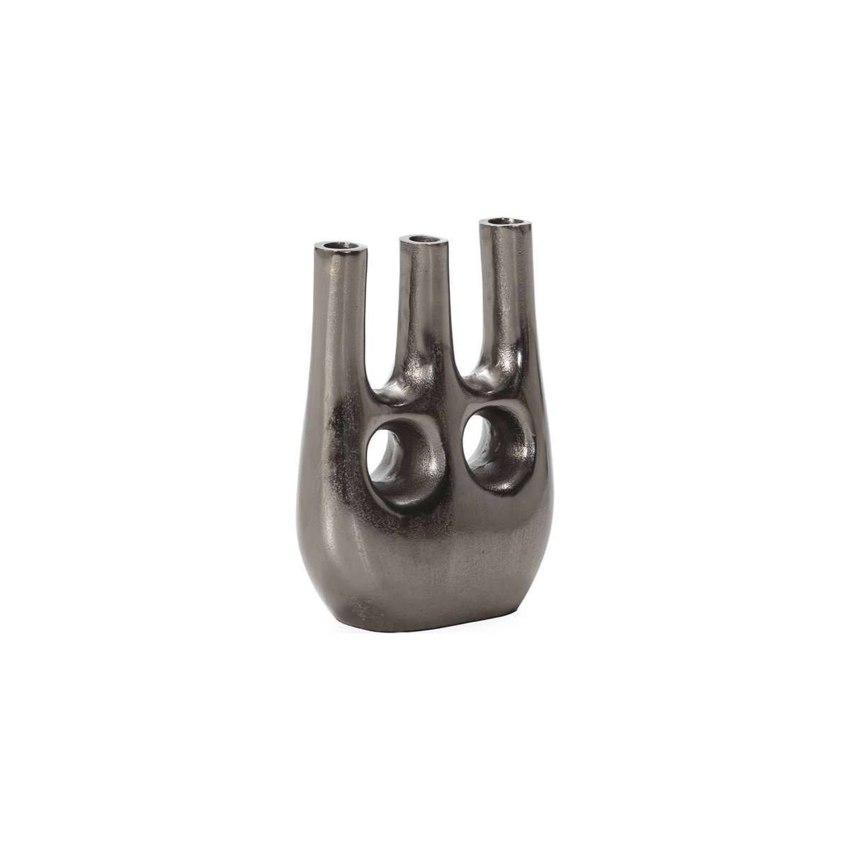 Vase ajouré en métal, Trois cols décoratifs nickel noir, RECOLLECTION