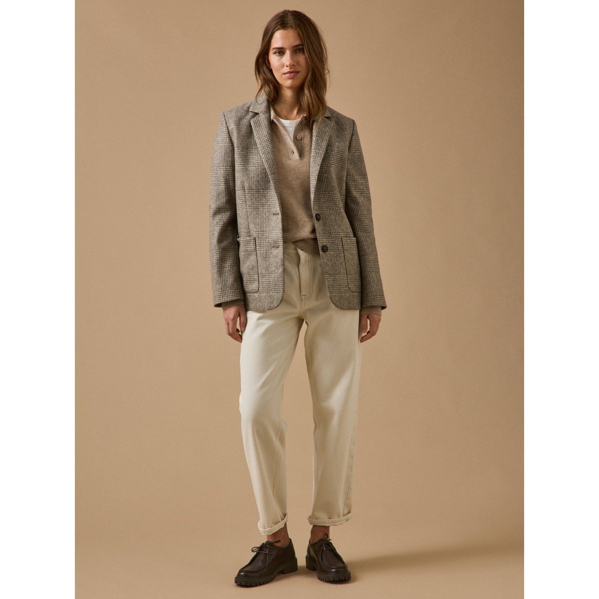 Veste prince de galles prince de galles beige, CYRILLUS