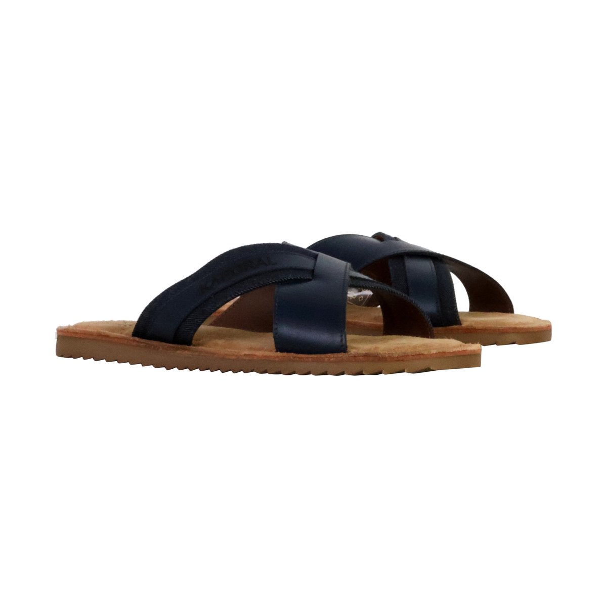 Mules Plates Cuir Janel marine, KAPORAL
