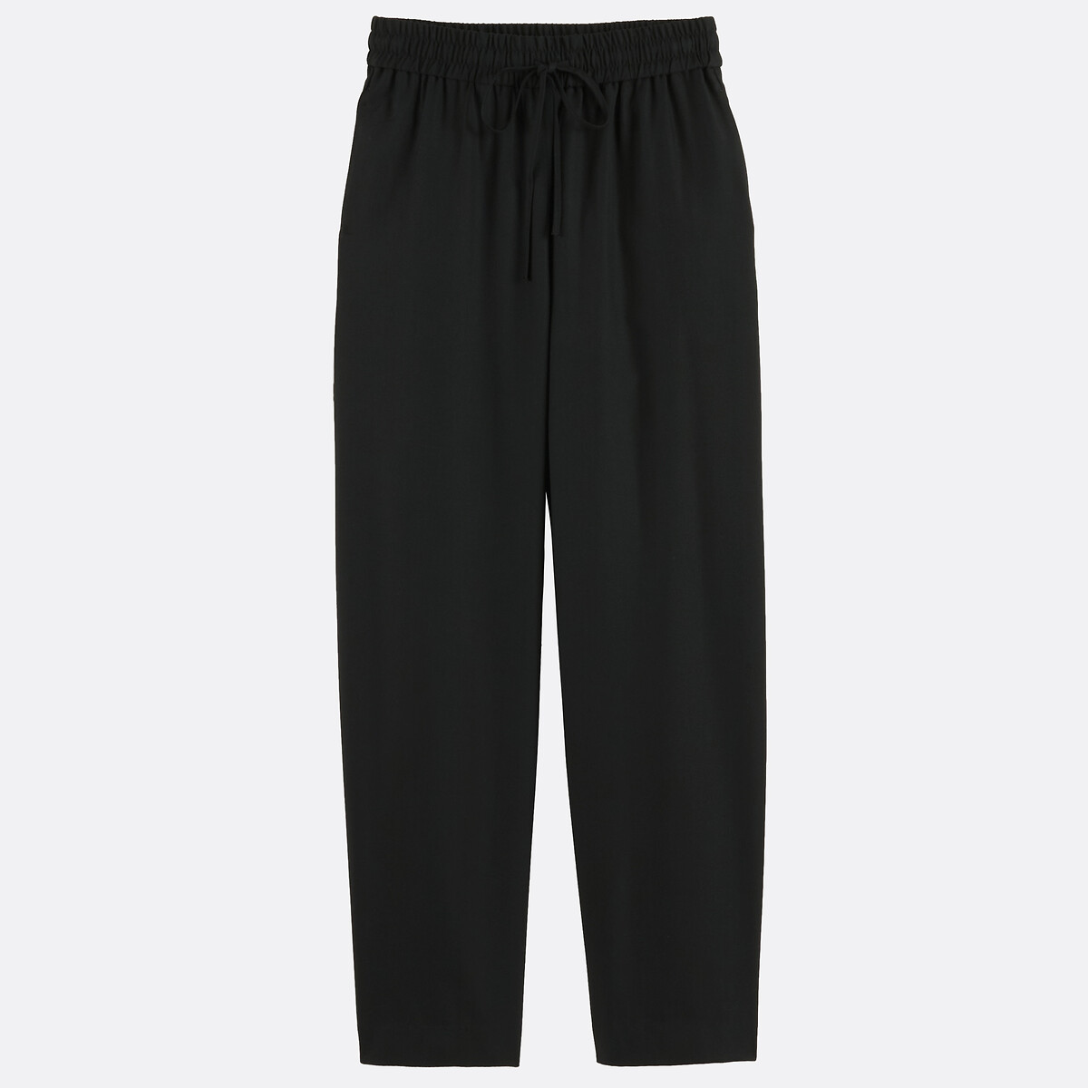 Pantaloni a zampa d'elefante dalla linea morbida, con elastico in vita nero , LA REDOUTE COLLECTIONS
