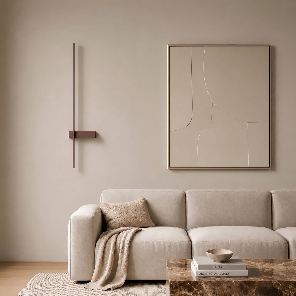Applique en aluminium moderneLED, Natsumi marron, LINDBY
