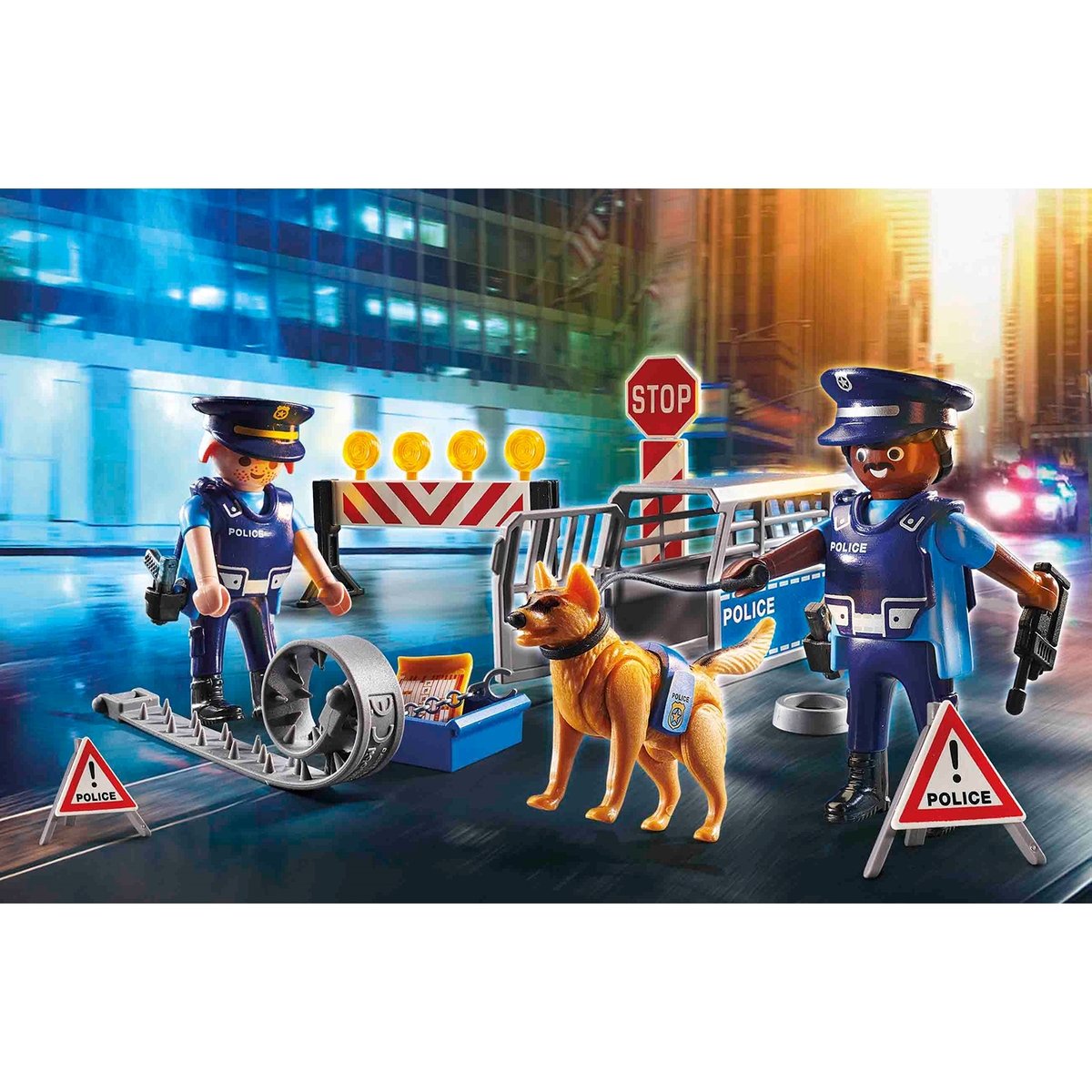 Barrage de police multicolore, PLAYMOBIL