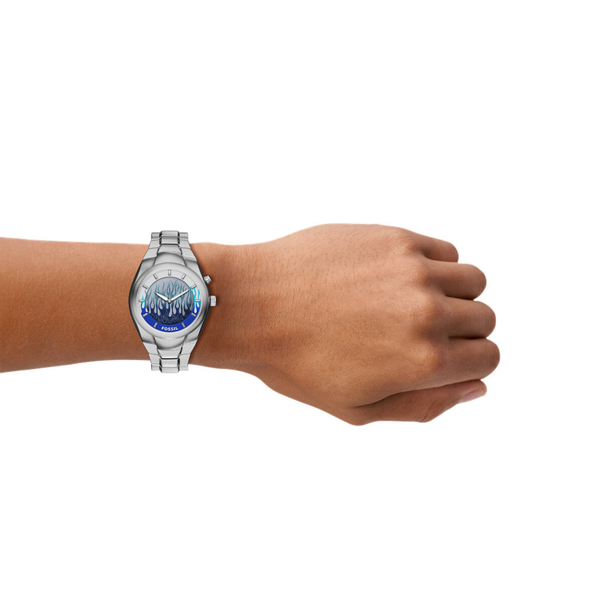 Montre Analogique Digital Y2K BIG TIC argenté bleu argenté, FOSSIL