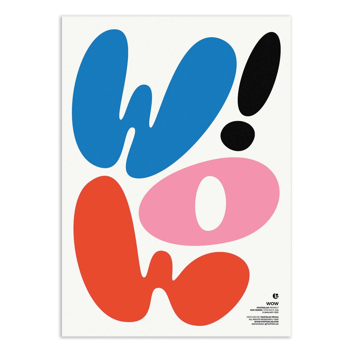 Affiche d'art - Wow - Posterlad couleur unique, WALL EDITIONS