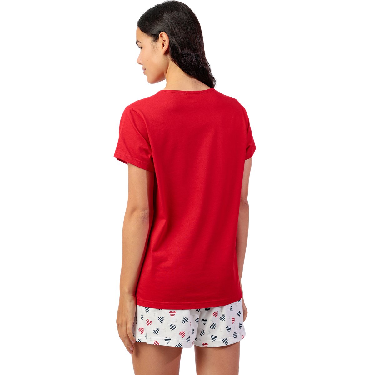 Pyjama short t-shirt Ocean Lover rouge, ADMAS