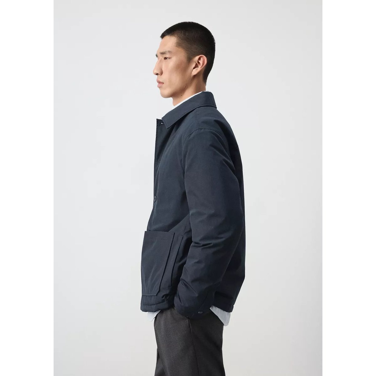 Veste matelassée hydrofuge bleu nuit, MANGO MAN