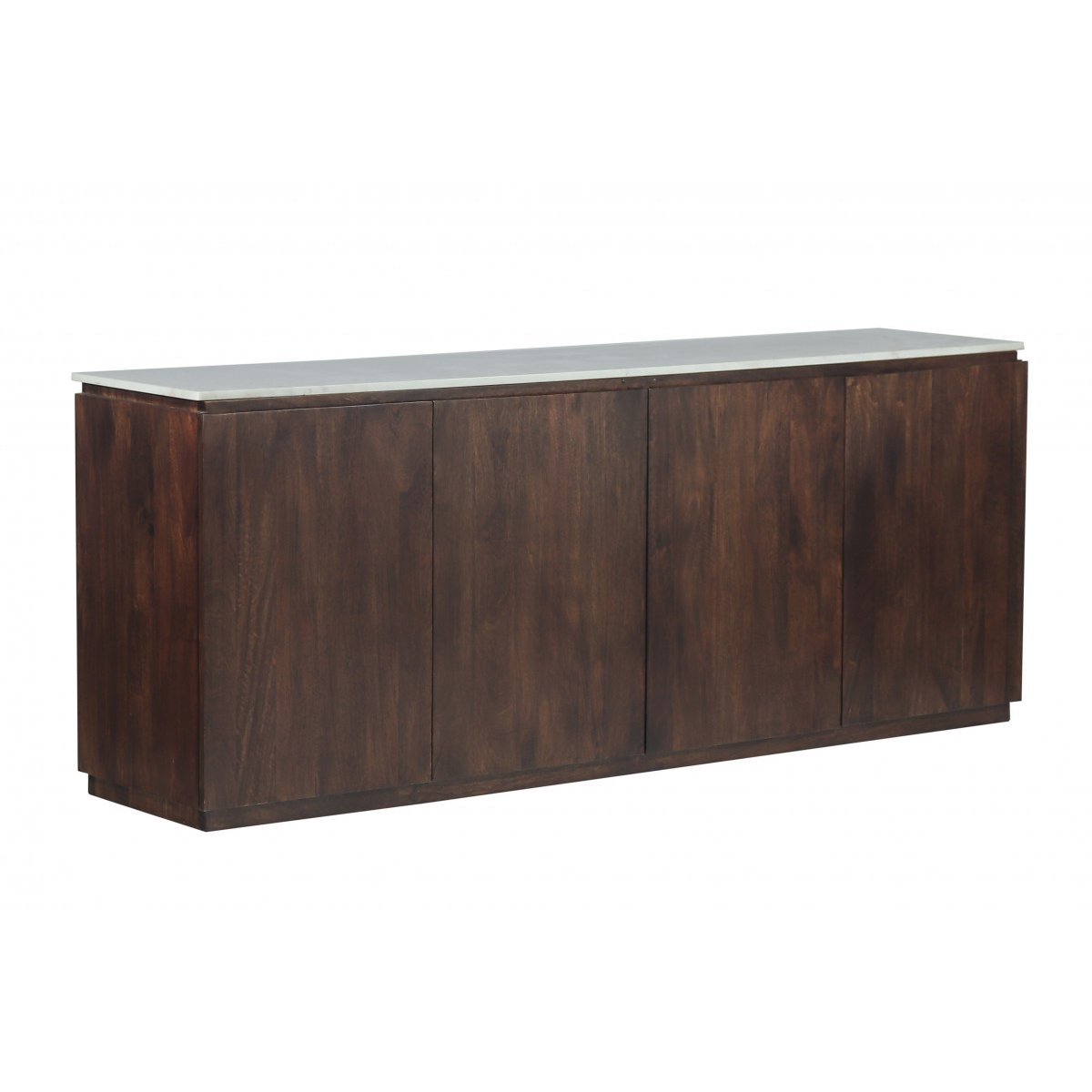 Buffet en bois massif 4 portes 200 cm, BARBARA marron foncé, BOBOCHIC