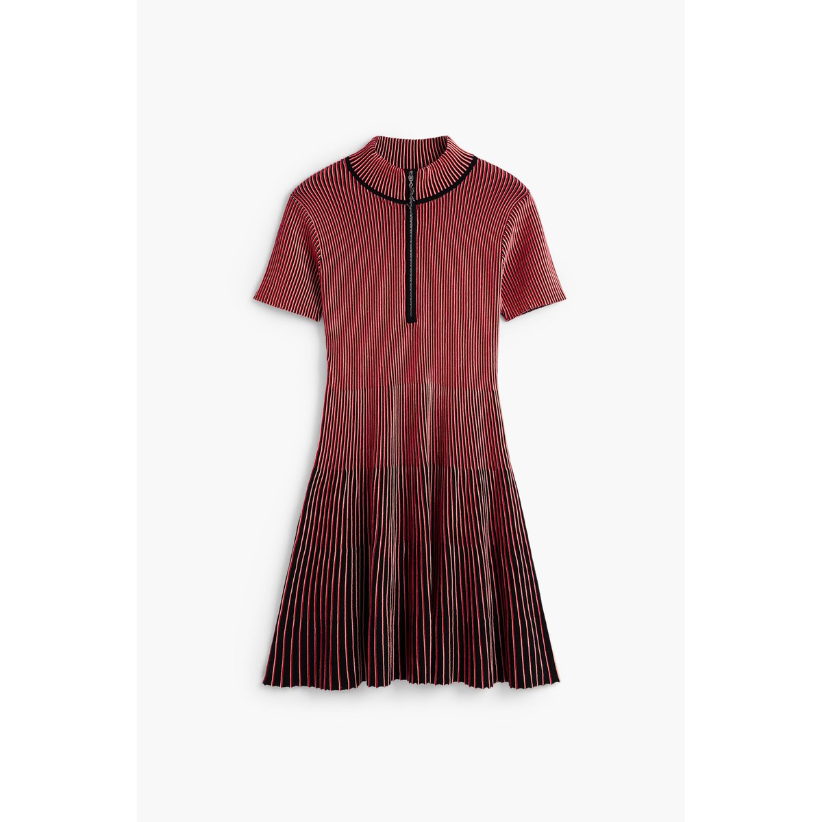 Robe courte en maille irisée rouge, DESIGUAL