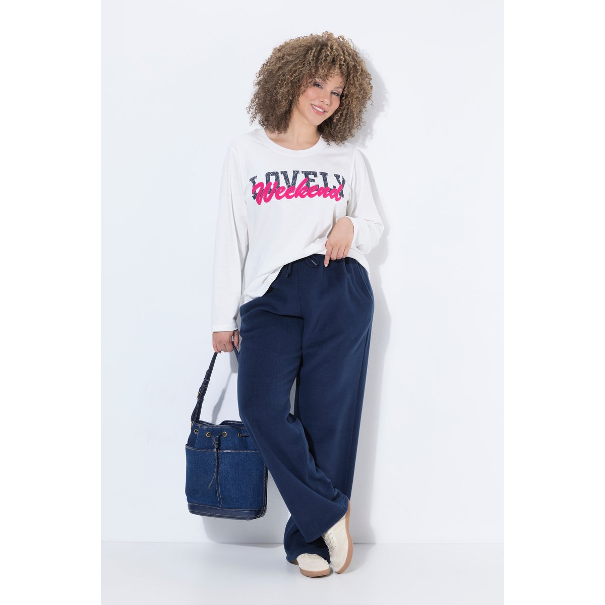 Pantalon en molleton Rose marine, ULLA POPKEN