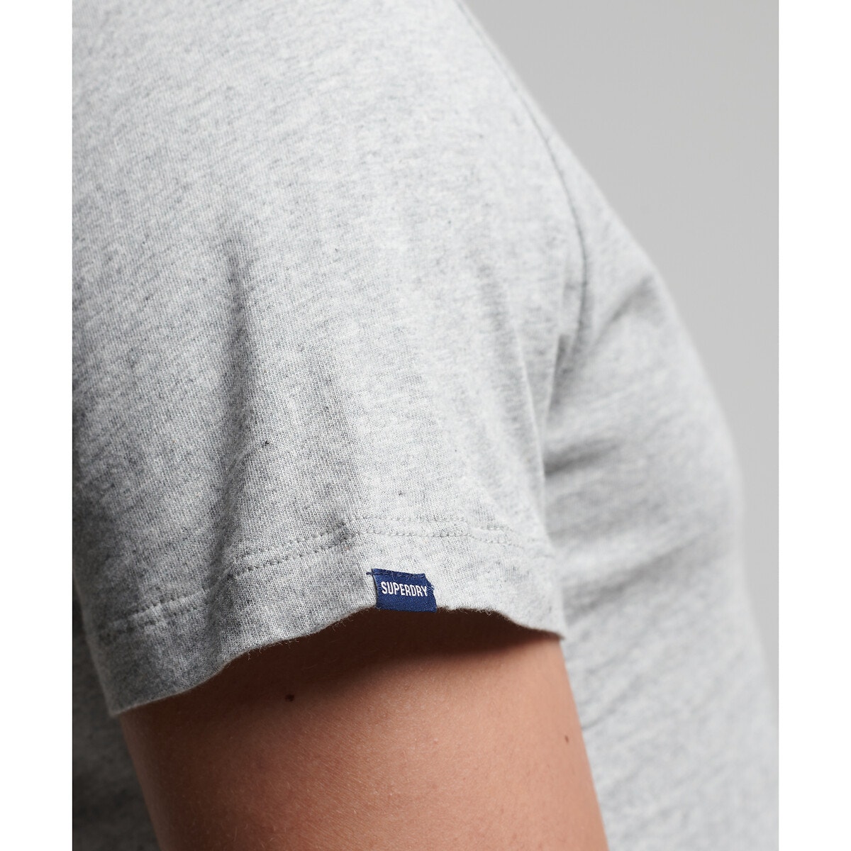 T-shirt Essential Logo gris clair chiné, SUPERDRY