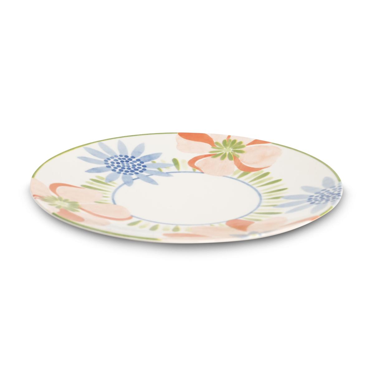Service 18 pièces rose/vert en porcelaine - "Aube de Pivoine" couleur unique, LAGUIOLE CUISSON
