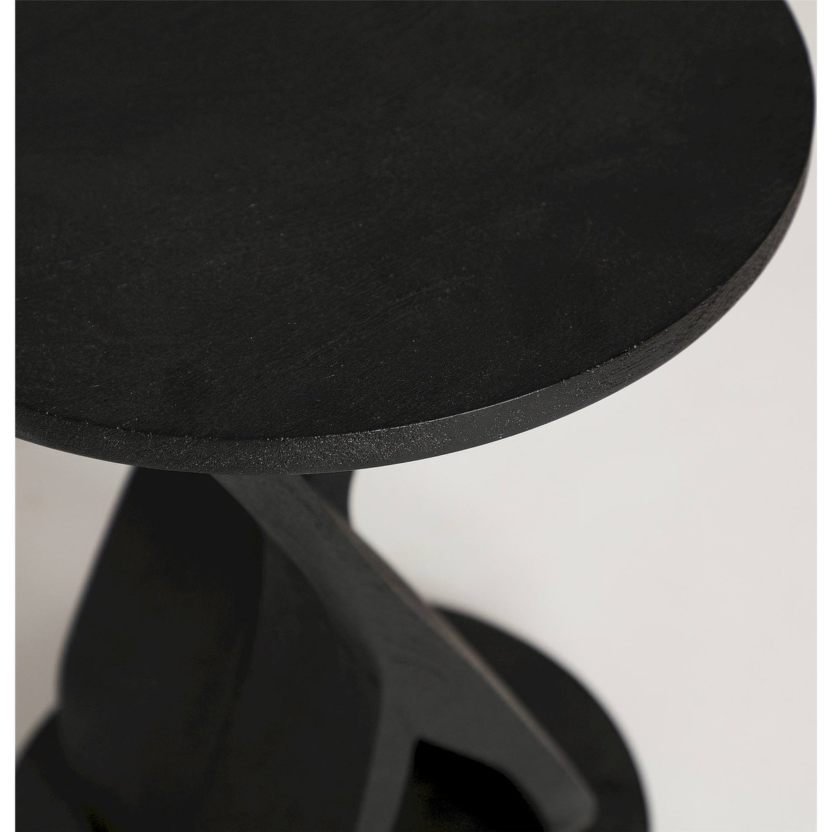 Table d'appoint ronde en manguier VACIO noir, RECOLLECTION