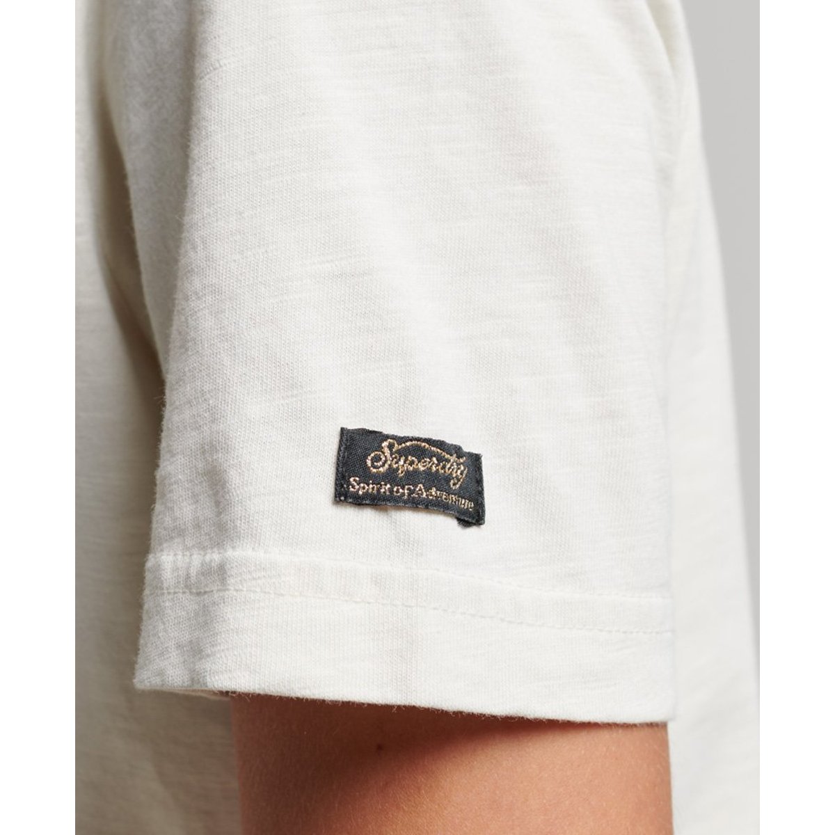T-shirt à logo Vintage Narrative blanc cassé, SUPERDRY