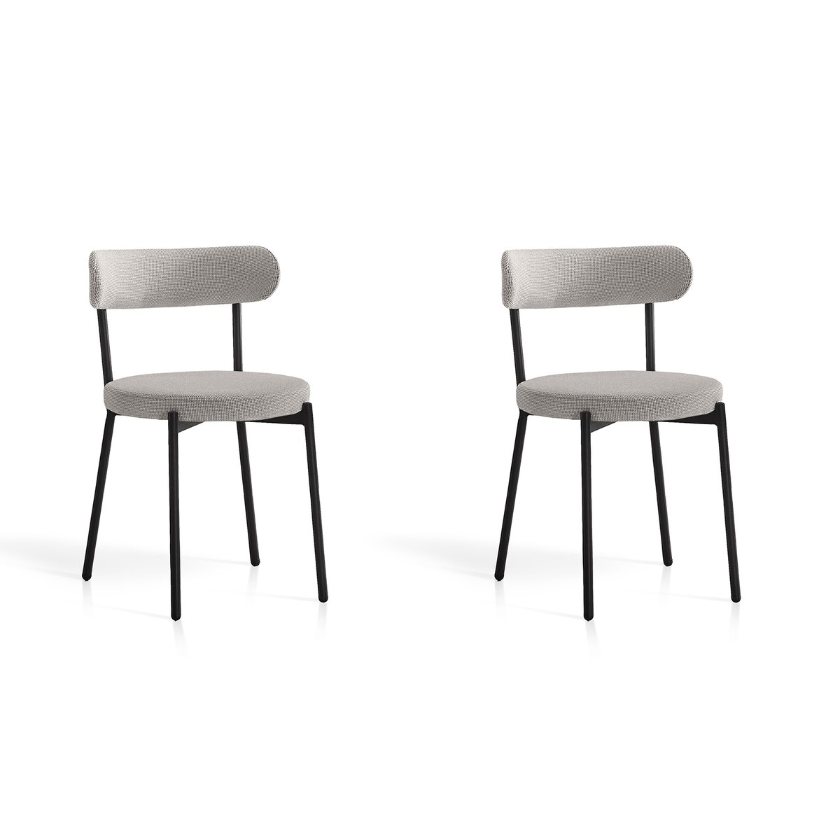 Lot de 2 chaises tissu et métal, DETROIT gris, HISPANOHOGAR